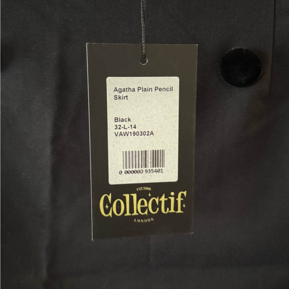 Collectif Mainline Agatha Plain Pencil Skirt - Picture 2 of 2